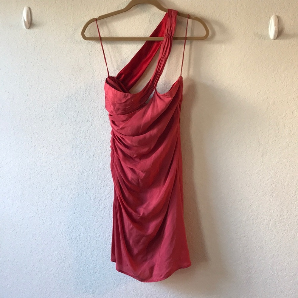 LaROK red rouched halter dress